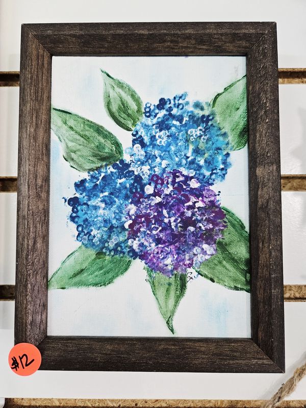 Blue/Purple Hydrangea Painting
