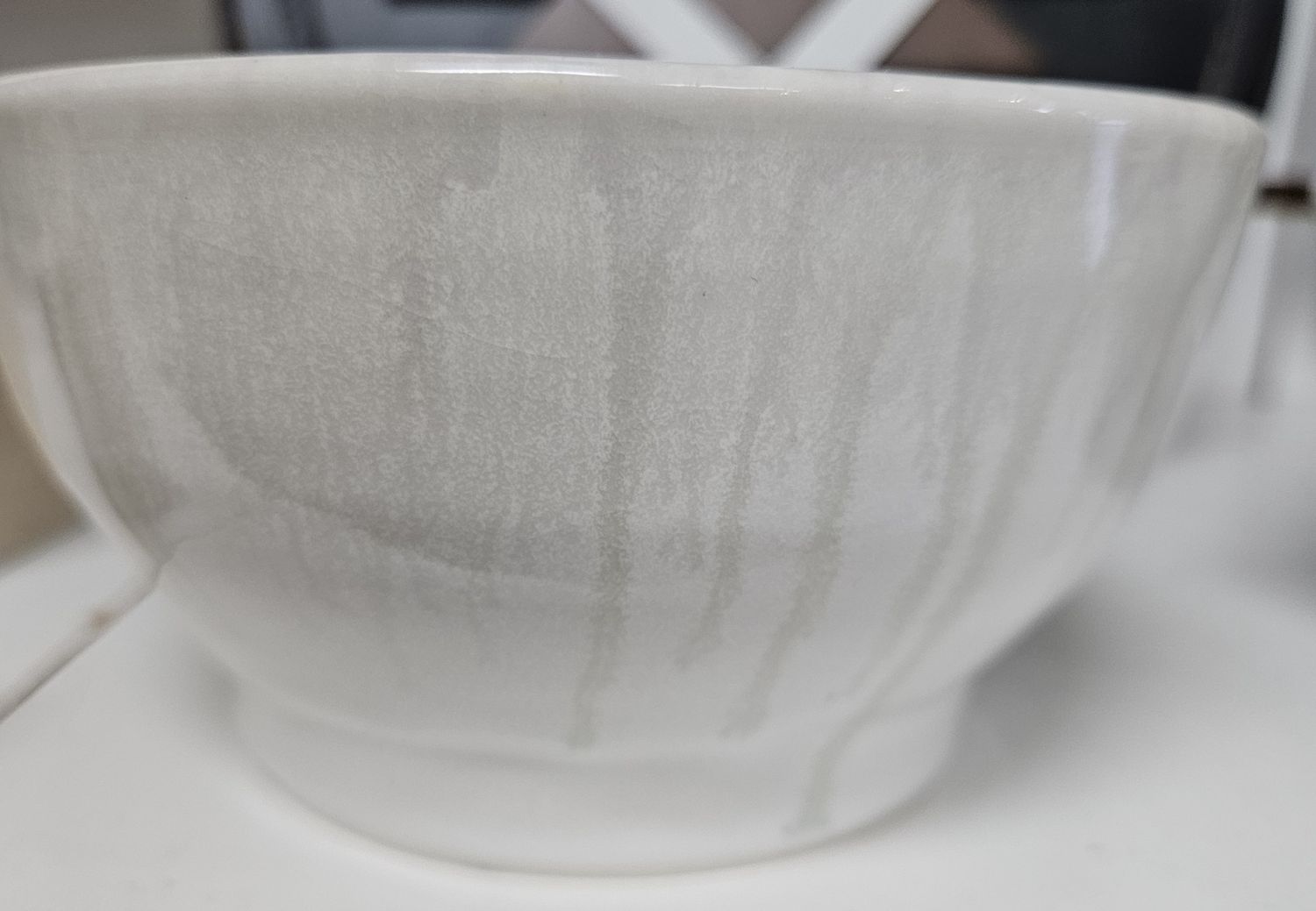 White Drip Bowl with Green Drips