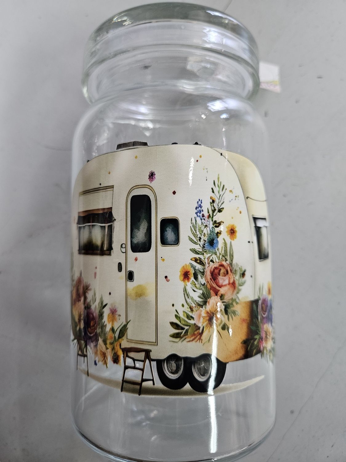 Jar w/camper &amp; drinking
