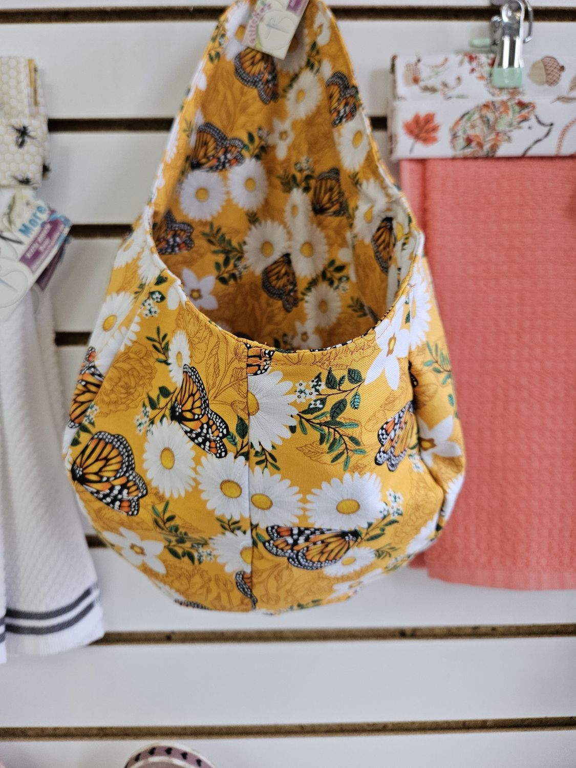 Yellow Butterfly large catch-all bag