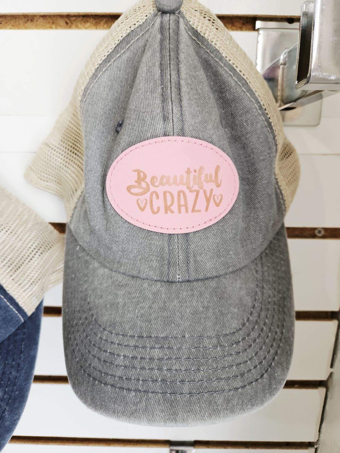 Grey Mesh Beautiful Crazy Baseball Hat