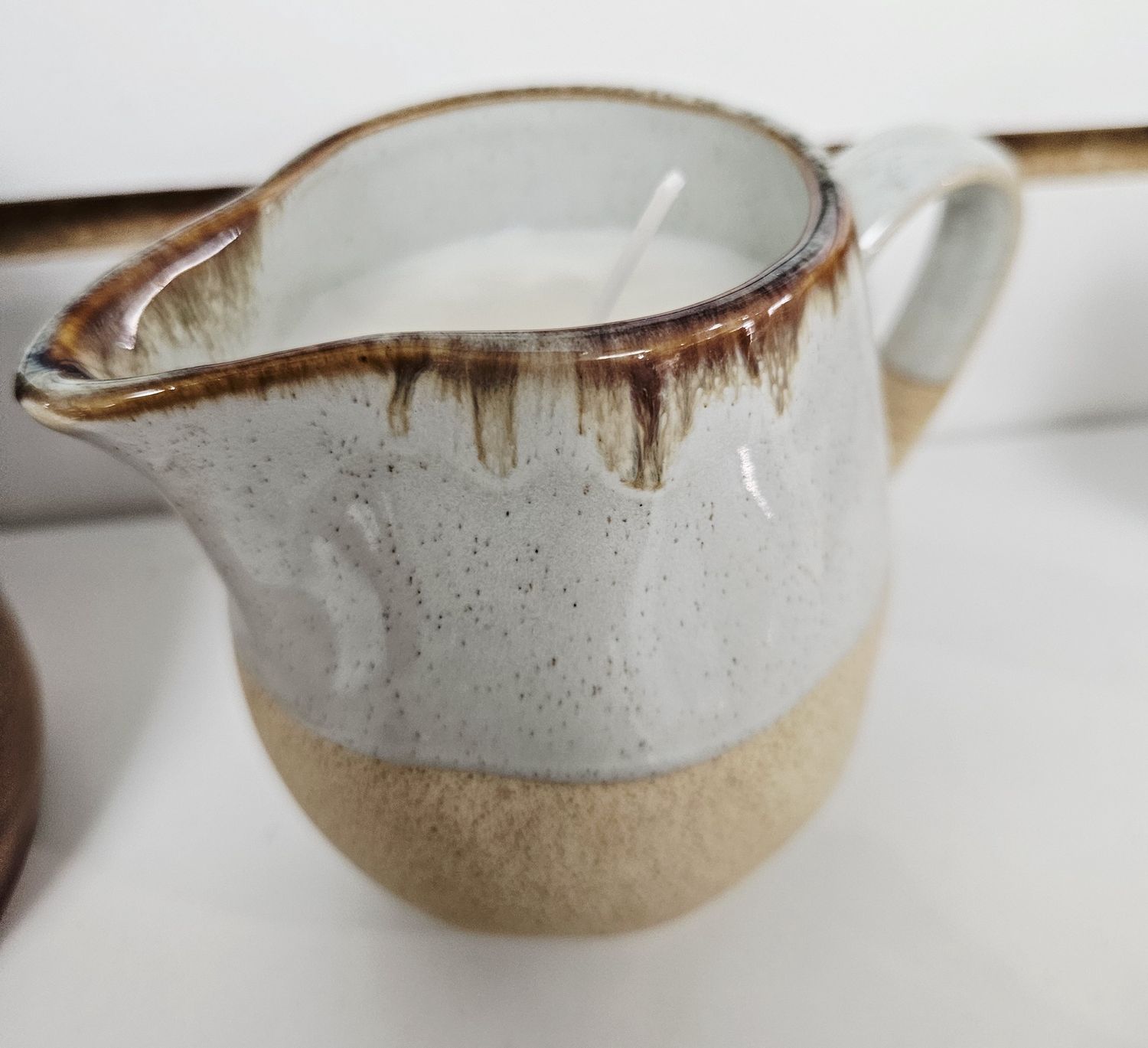 Yellow &amp; White Creamer Candle