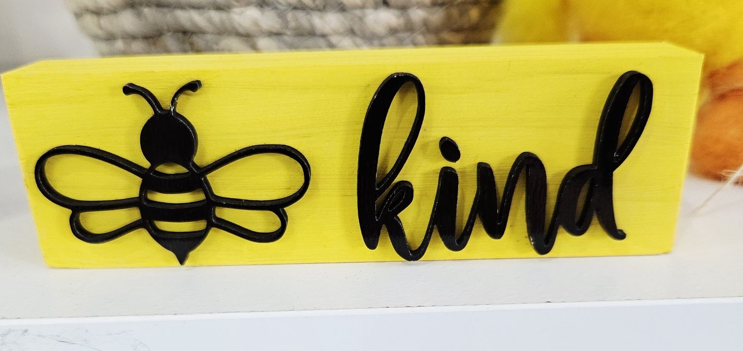 Be Kind Yellow Wood Block