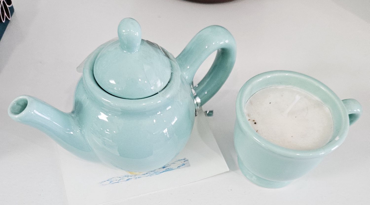 Teapot &amp; Cup Soy Wax Candle Set