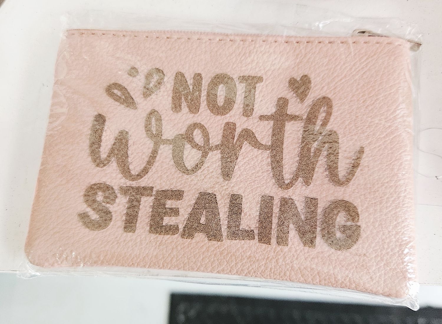 Not Worth Stealing Coin Purse - Pink