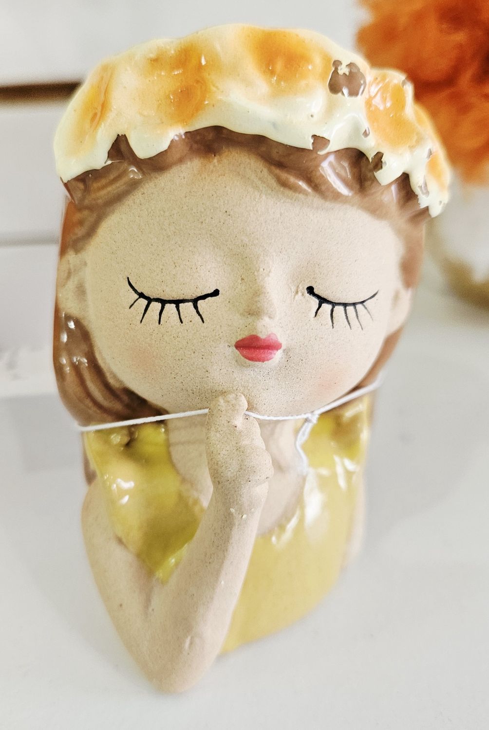 Girl w/A Flower Headband Candle