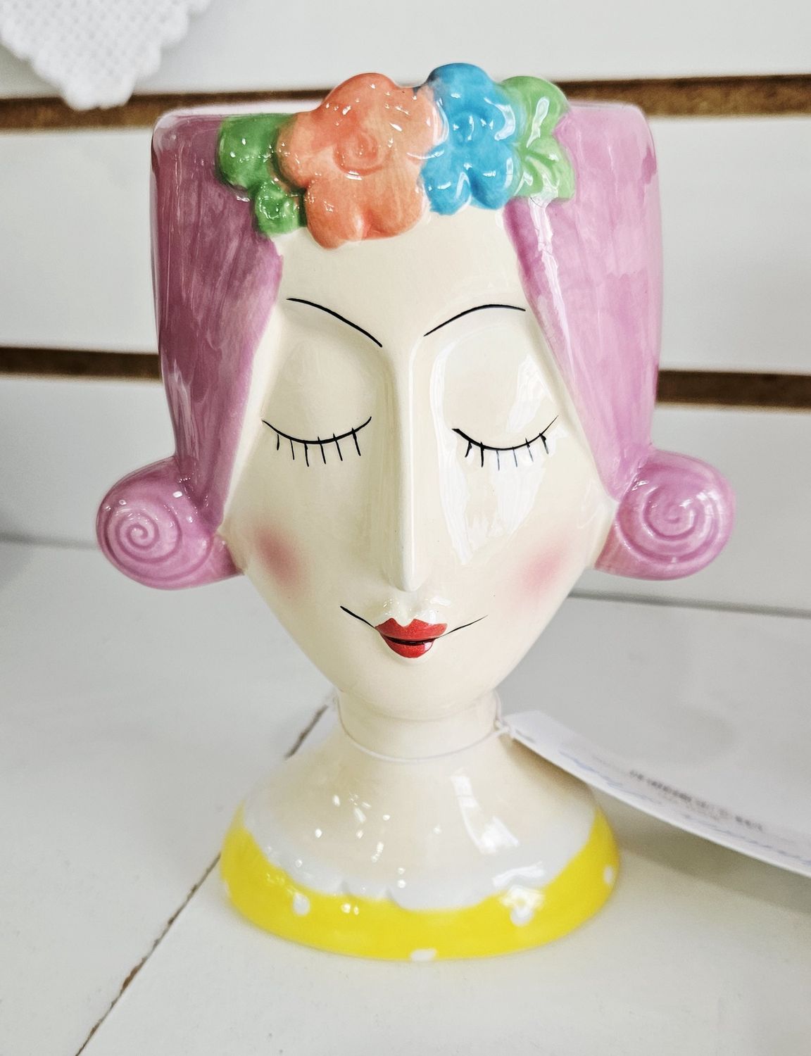 Woman with Pink Hair Candle