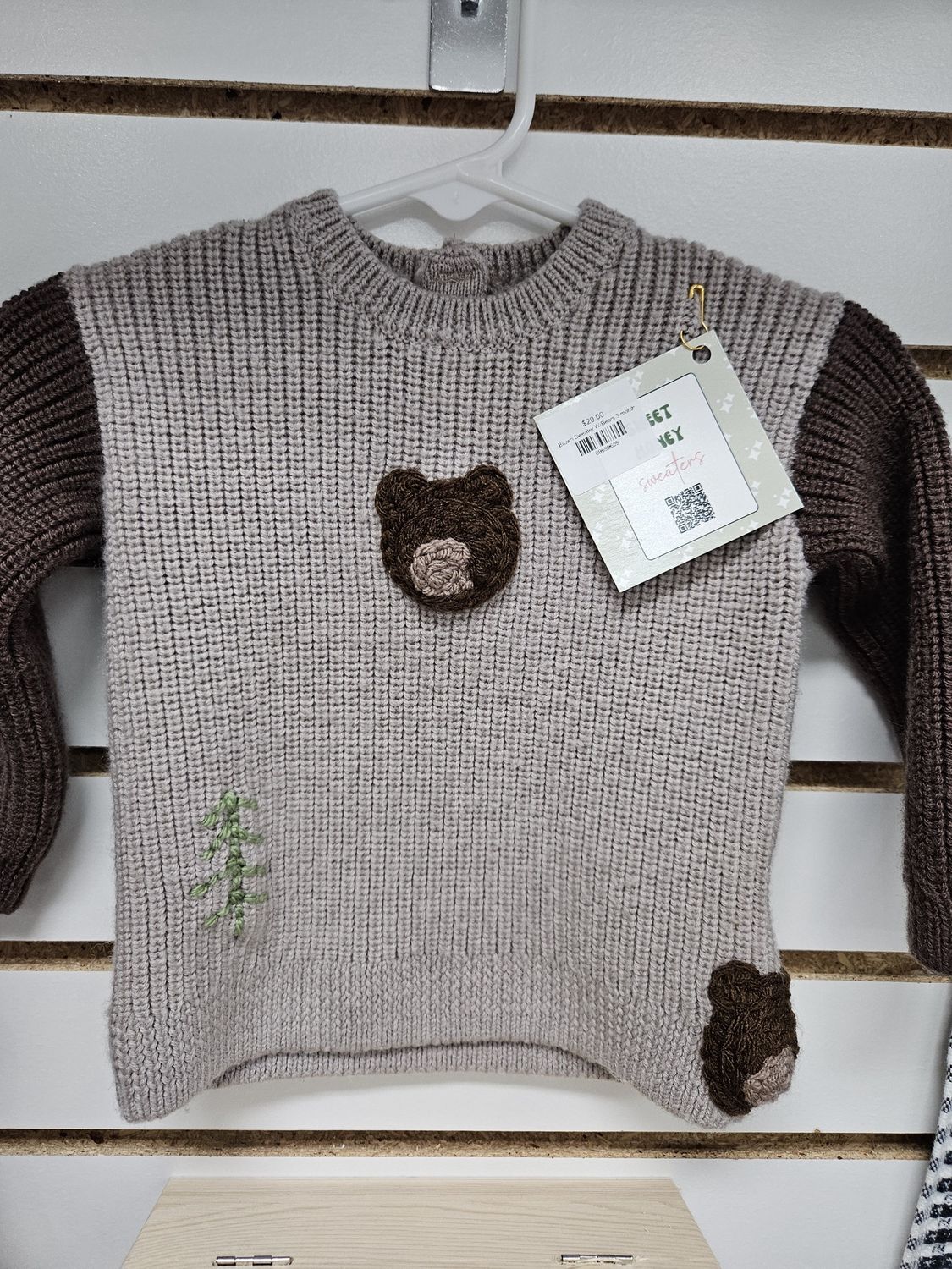 Brown Sweater with Bear - 3 Months