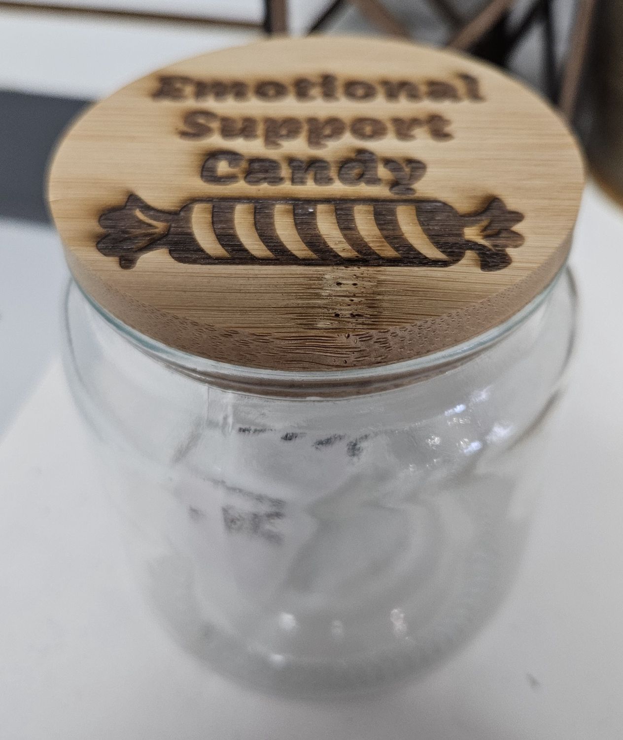 Emotional support candy jar
