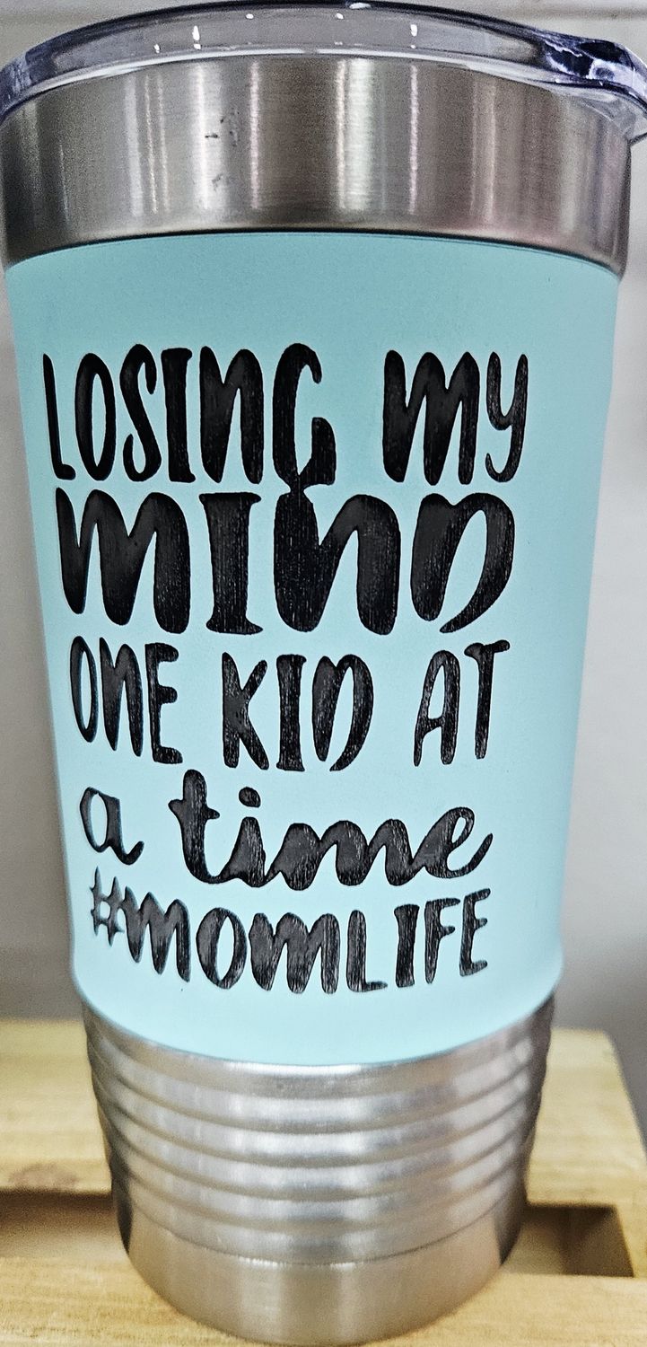 mom life teal silicone tumbler