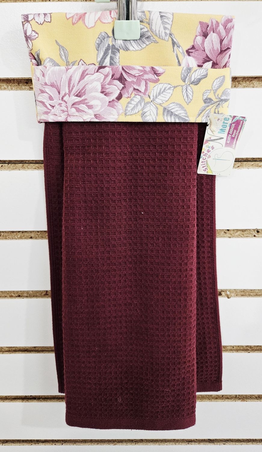 yellow pink floral w/white burgandy striped