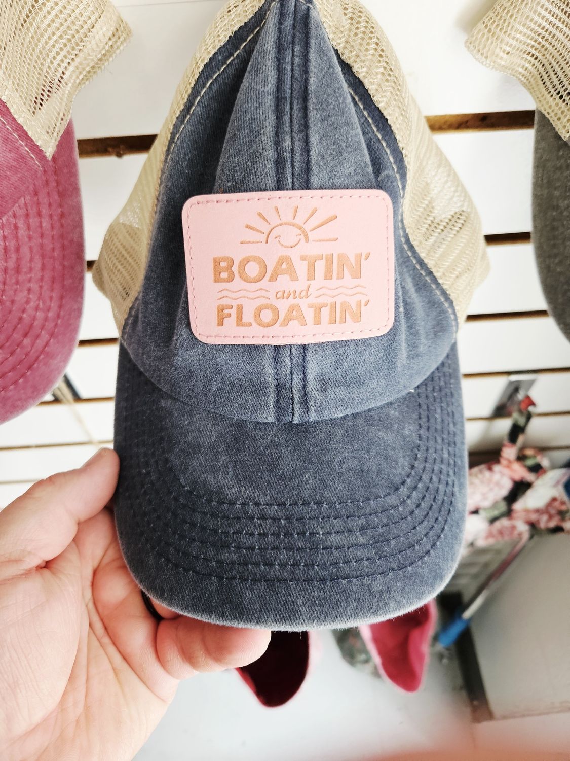 Boatin &amp; Floatin Blue Mesh Baseball Hat