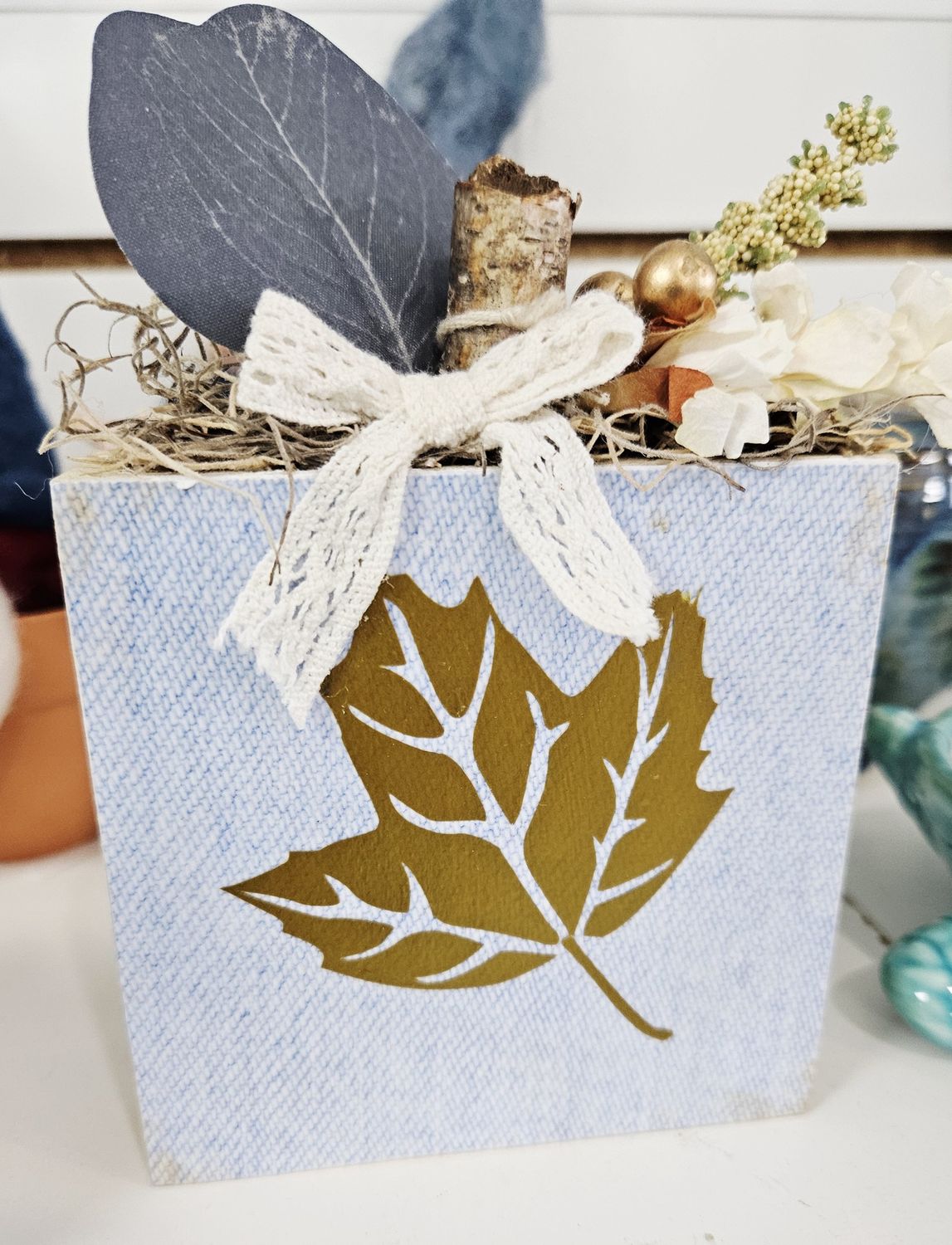 Gold leaf wood plaque