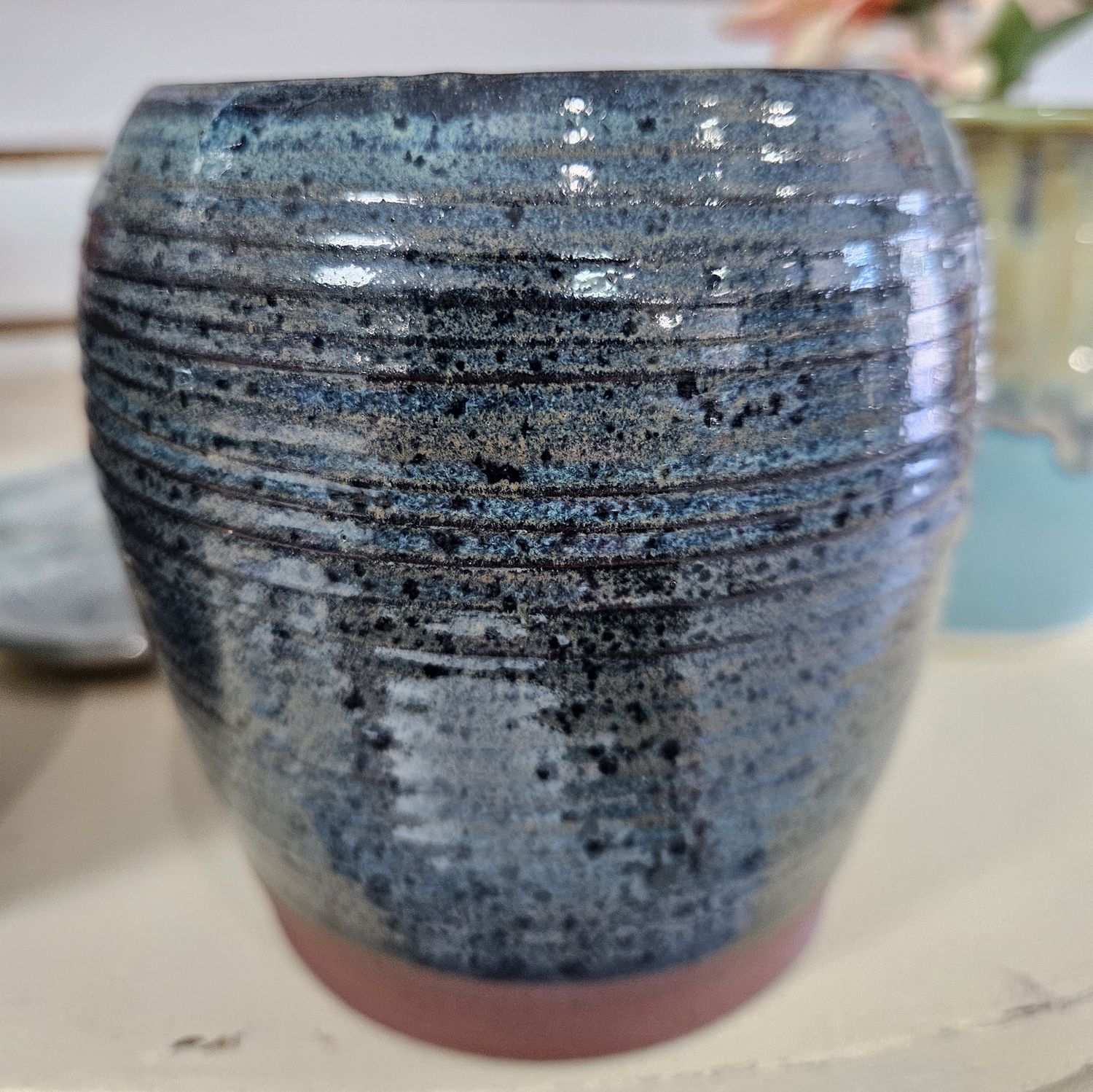 Green/Blue Spotted Vase