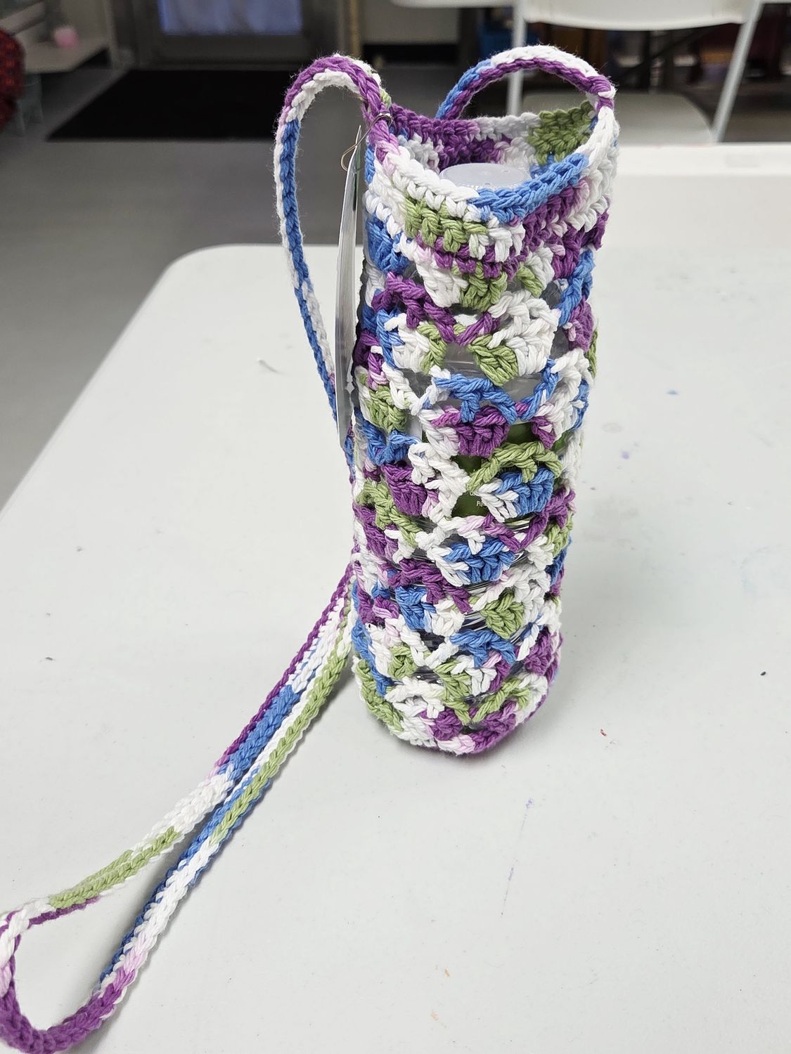 Water Bottle Holder - Blue/Purple/Green