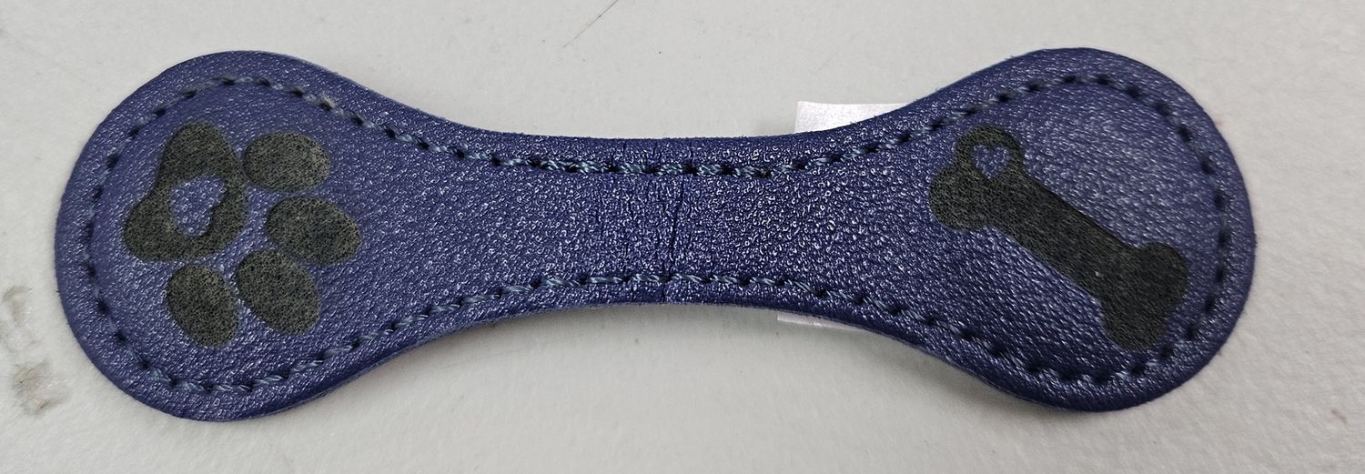 Magnetic bookmark - dk blue, bone/paw