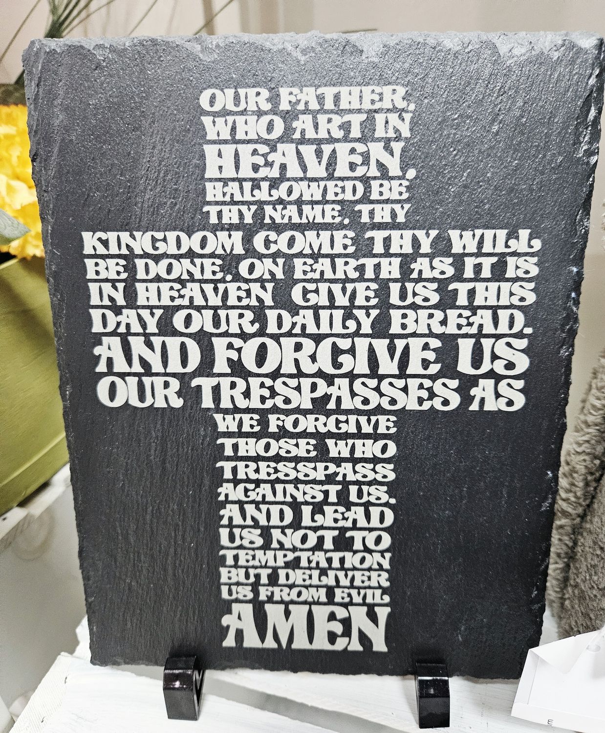 lords prayer slate sign