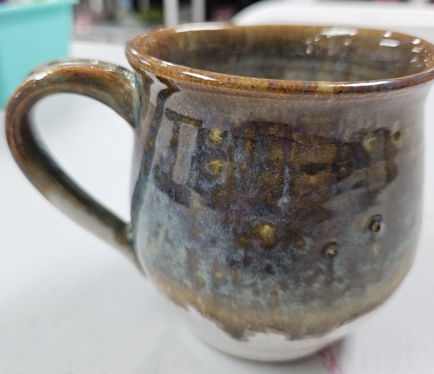 Green/Brown Drip Mug