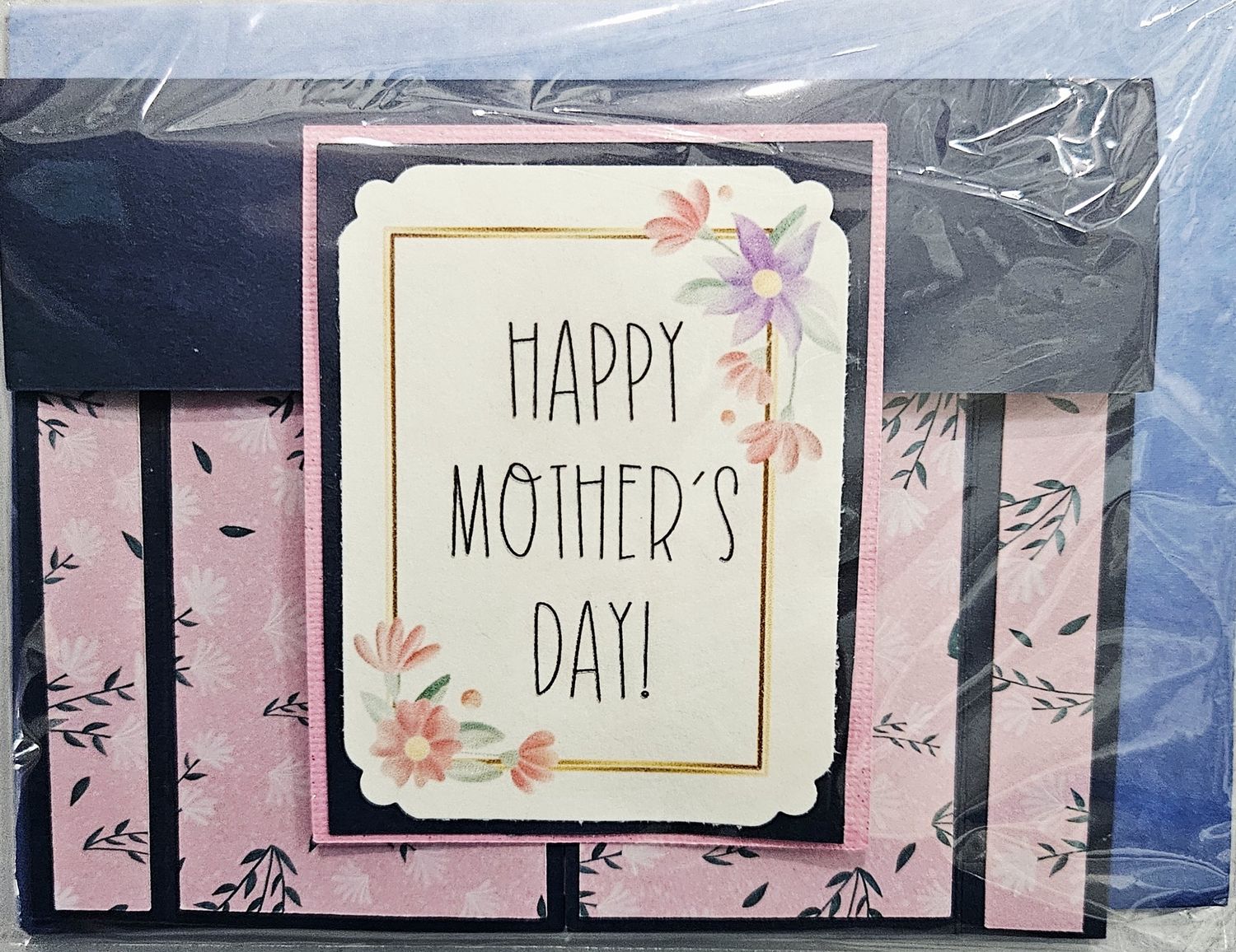 mothers day pop up greeting card blue envelope