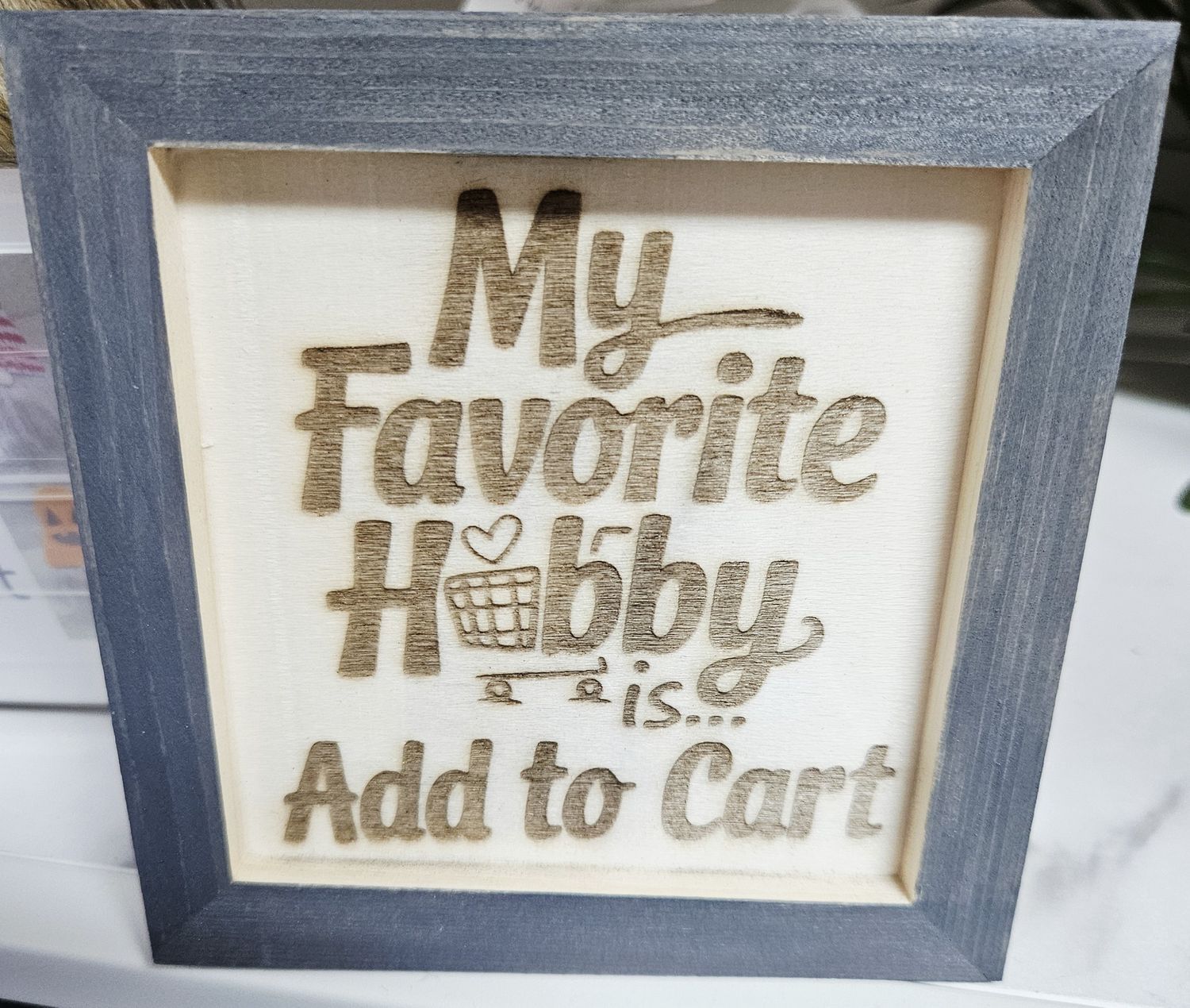 wood box grey frame hobby add to cart