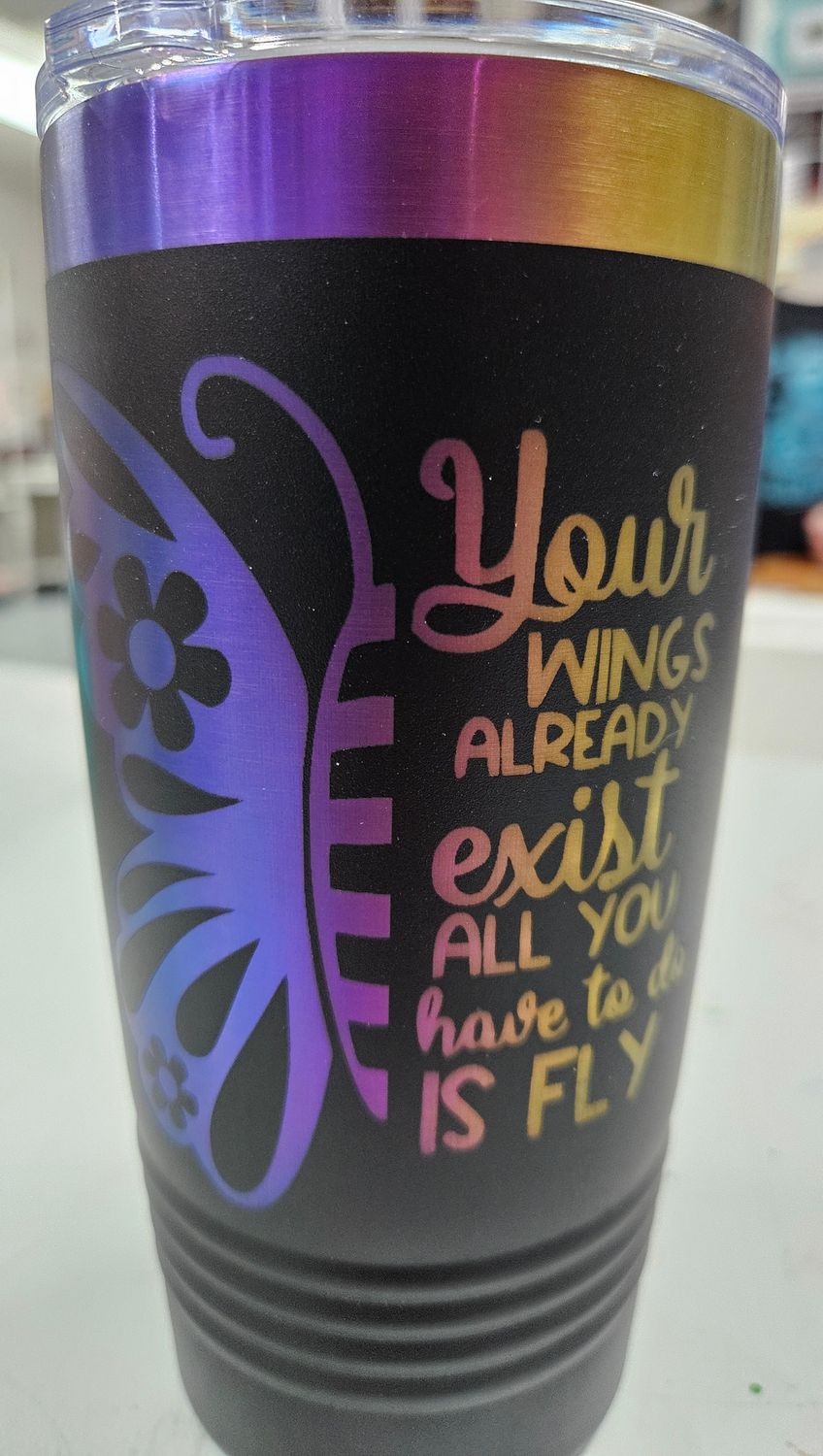 Your Wings Already Exist Rainbow Tumbler