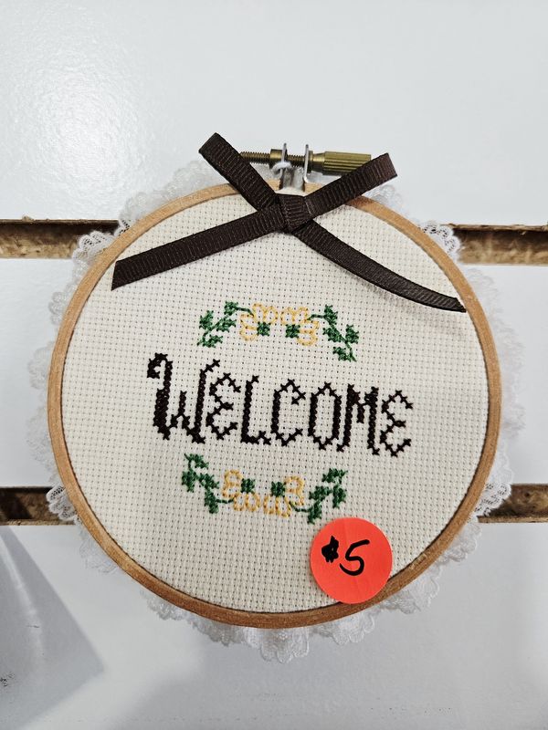 Welcome Cross-stitch Hoop
