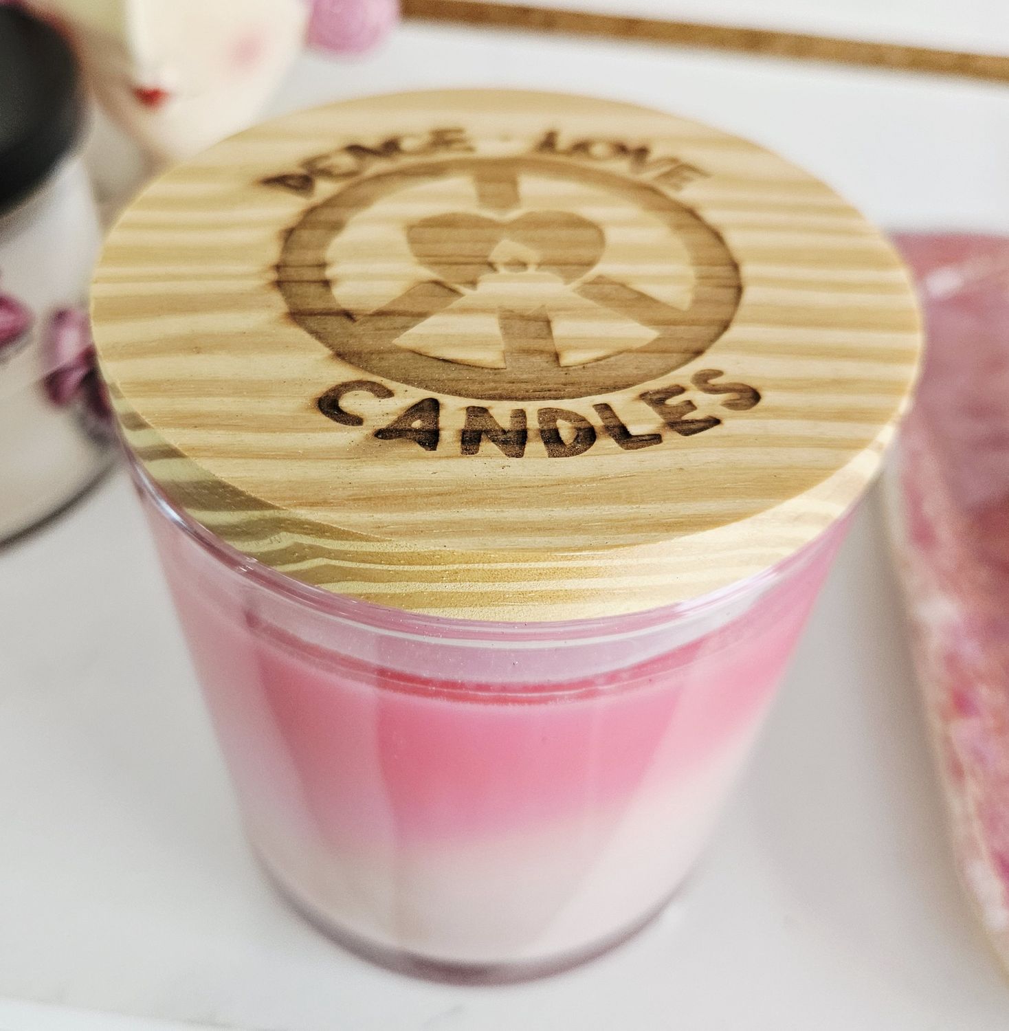 Peony Rose Soy Candle - Peace Love Candles
