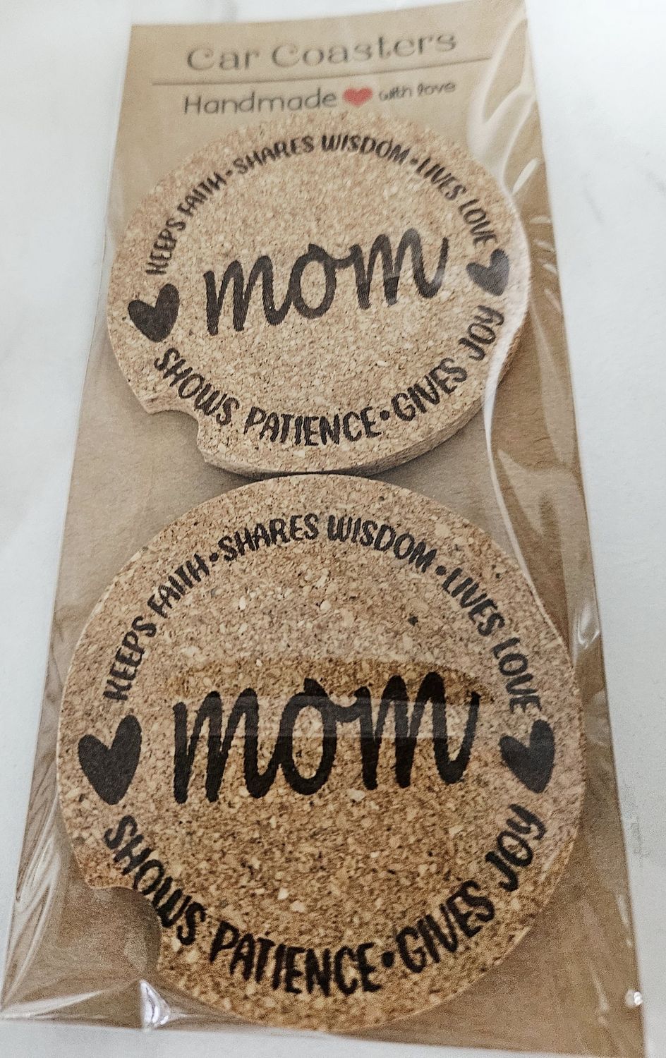 mom w/circle words car coaster