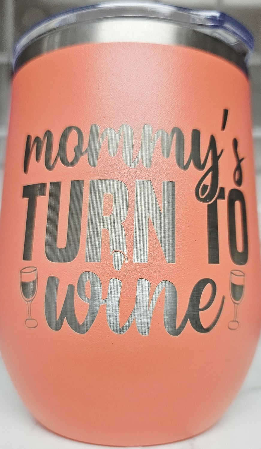 mommys turn to wine coral tumbler