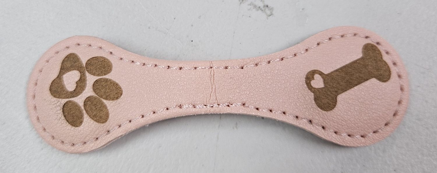 Magnetic bookmark - pink, paw/bone