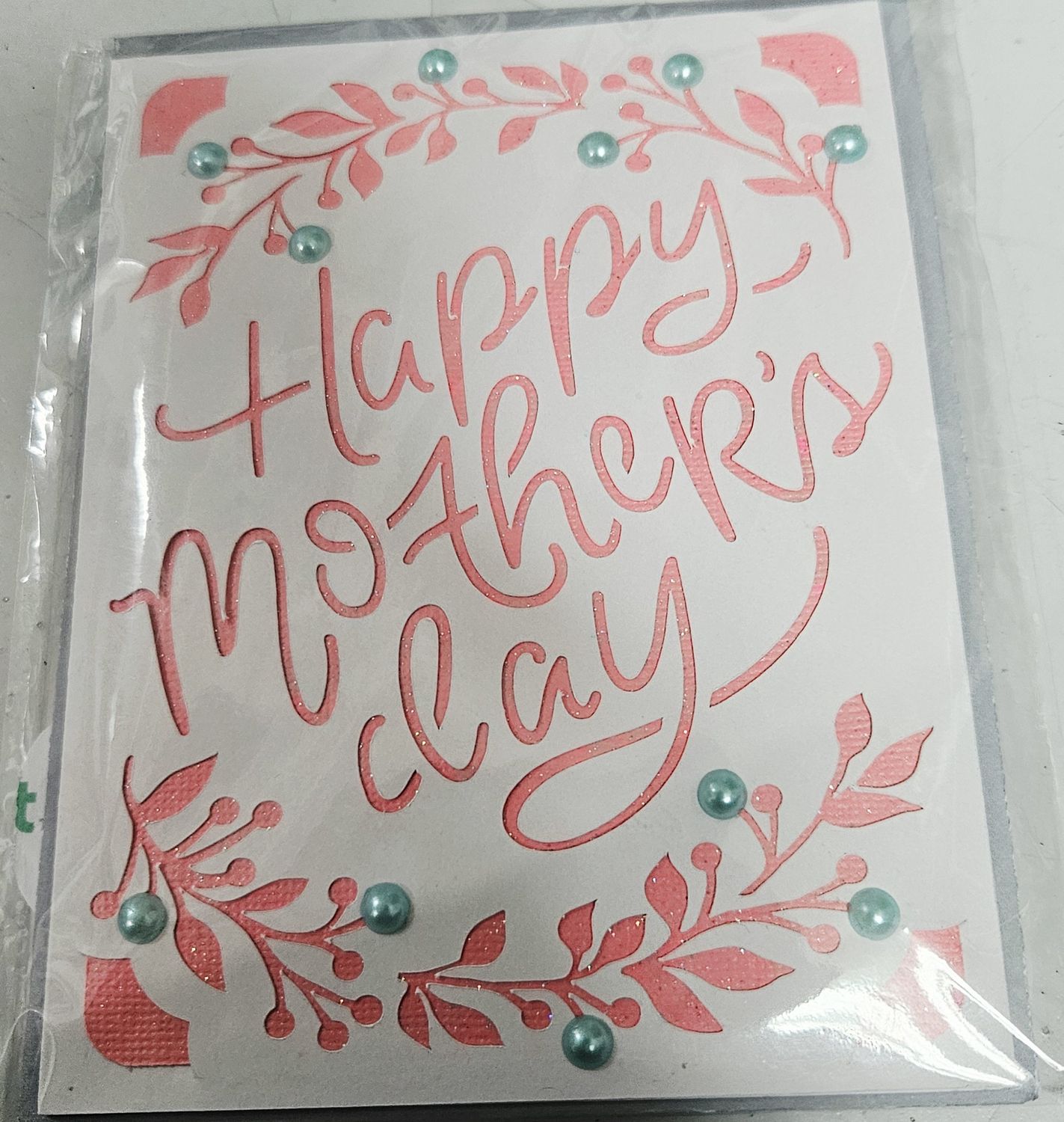 mothers day pink w/jewels greeting card