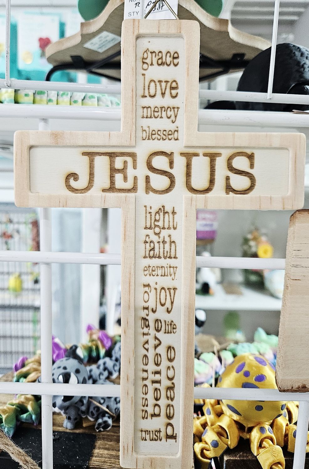 jesus w/faithful words wall cross