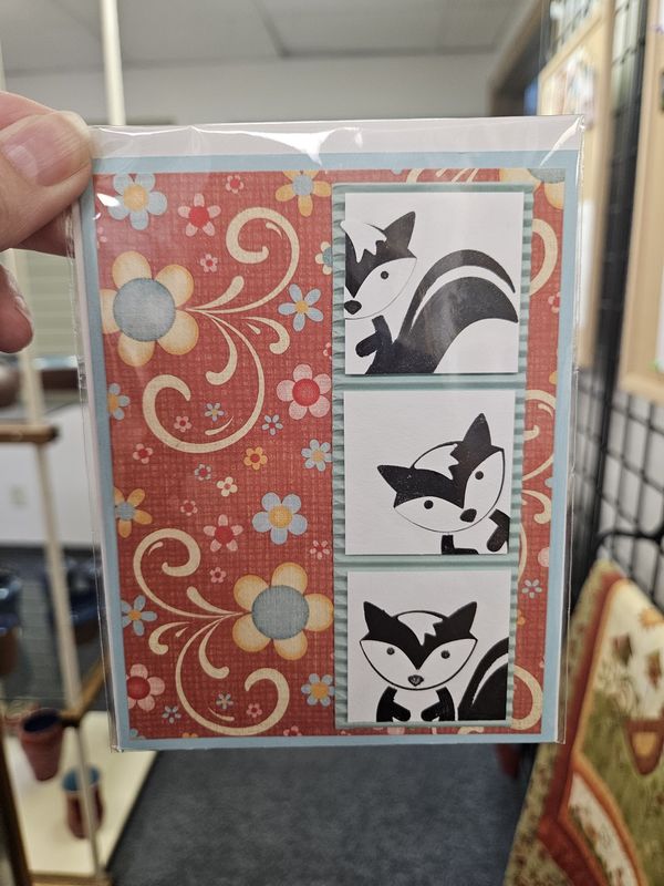 3 Skunk greeting card