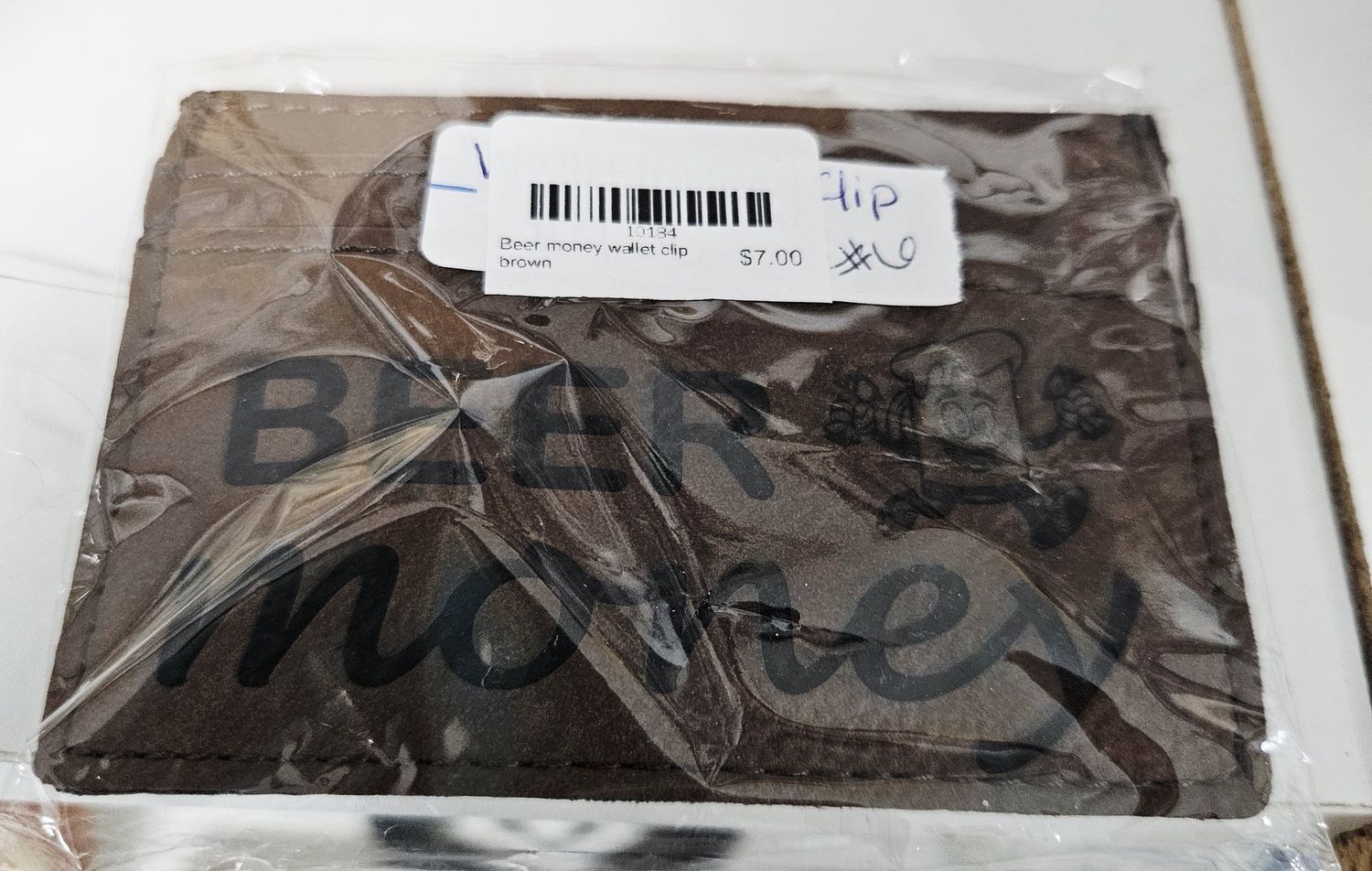 Beer money wallet clip brown