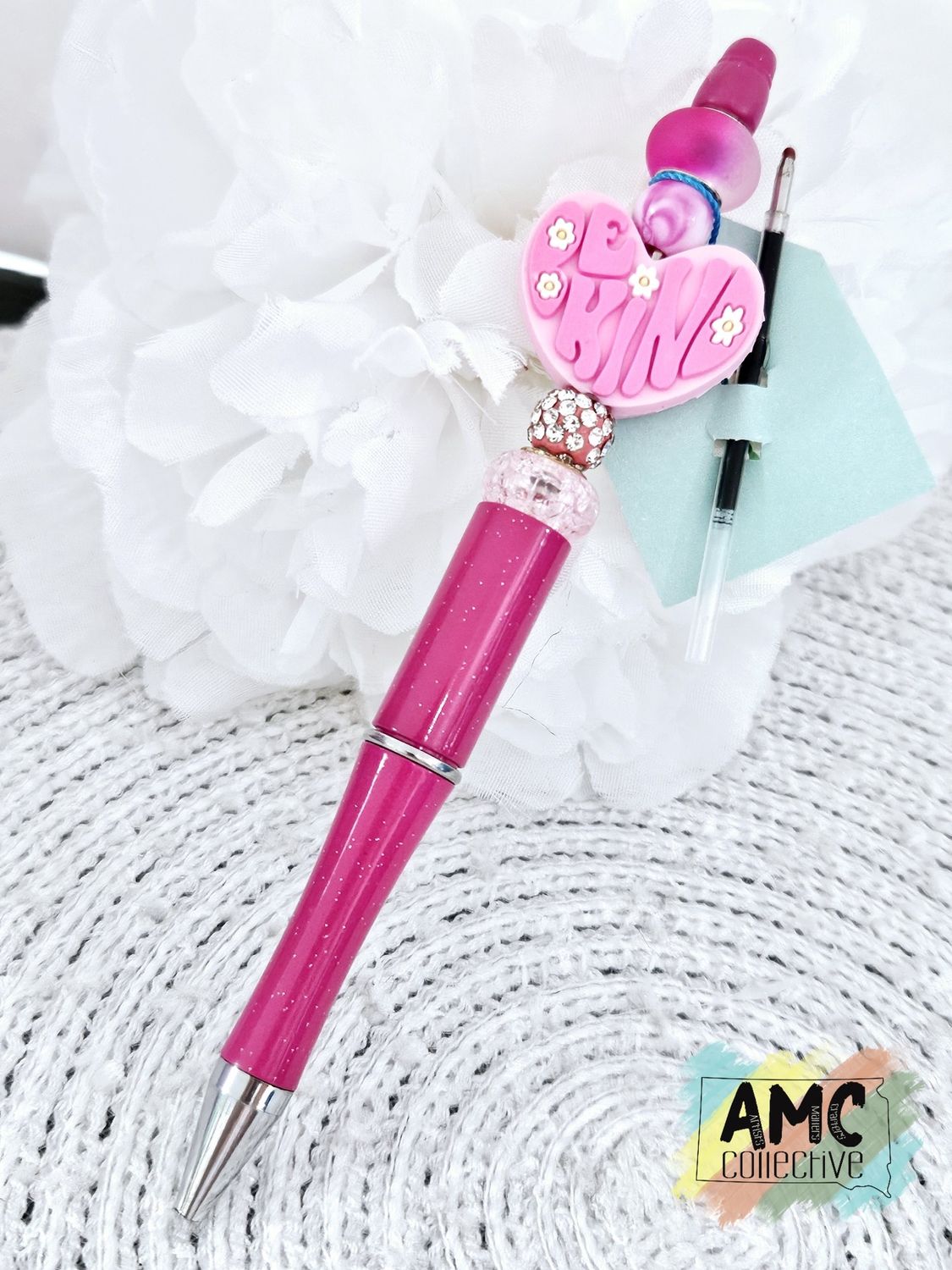 Be kind heart beaded pen