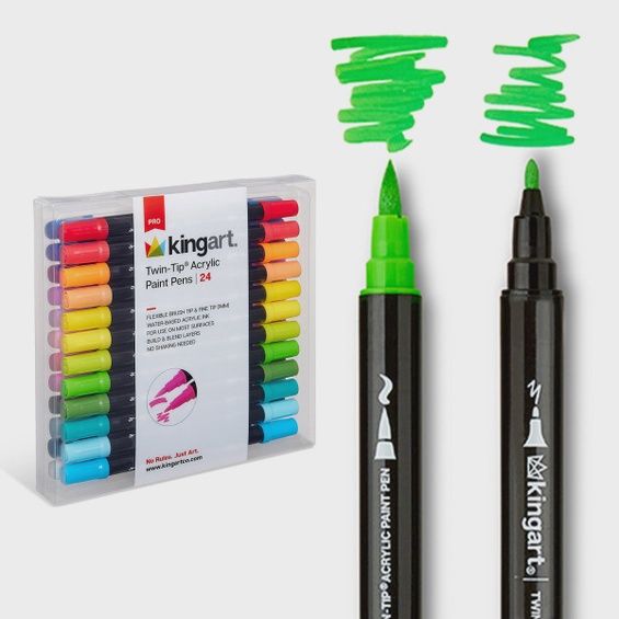 Twin-Tip Acrylic Paint Markers - 24 count