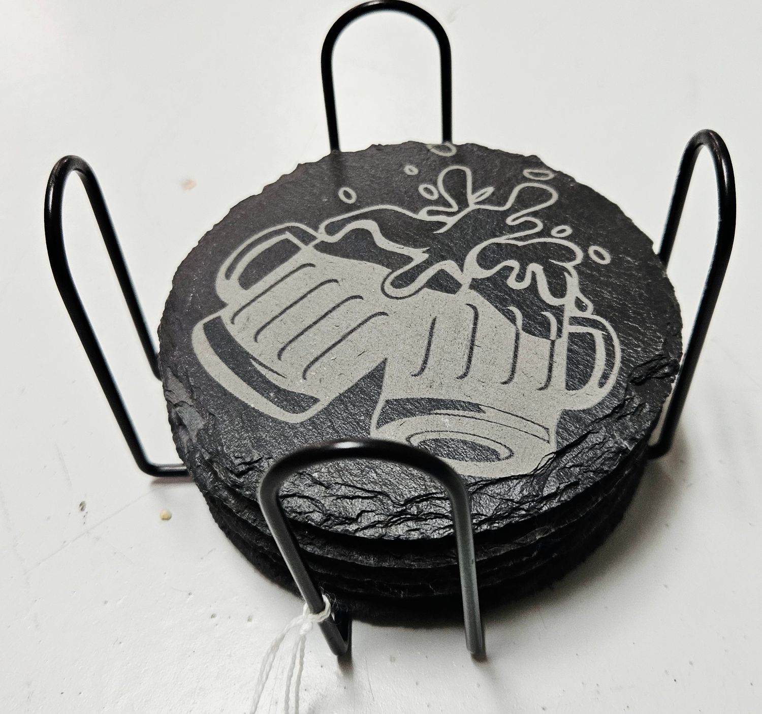 Man cave slate coaster set