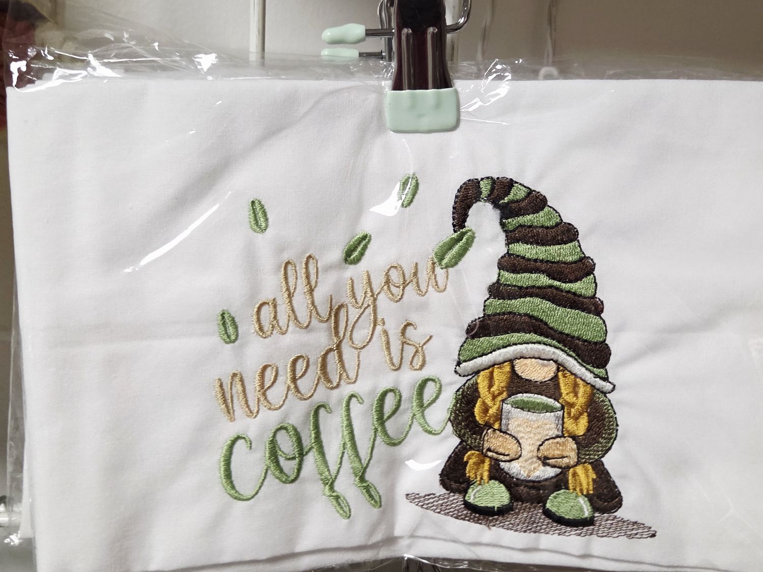 All you need is coffee tea towel green