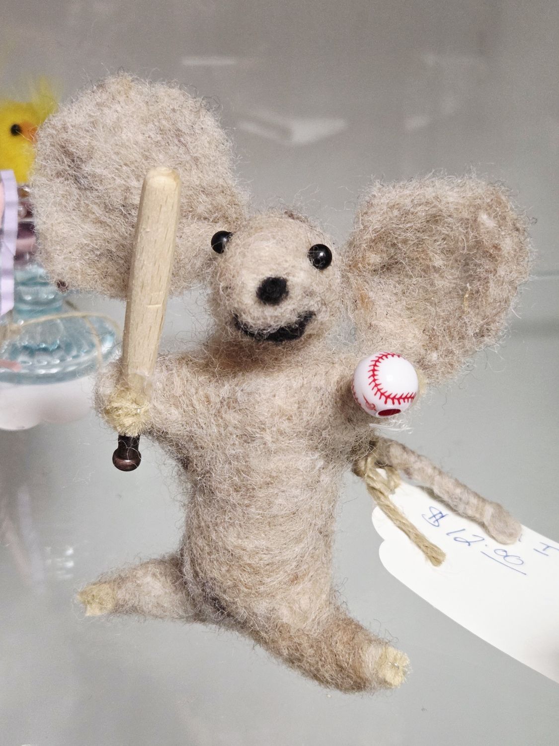 Mouse with baseball and bat