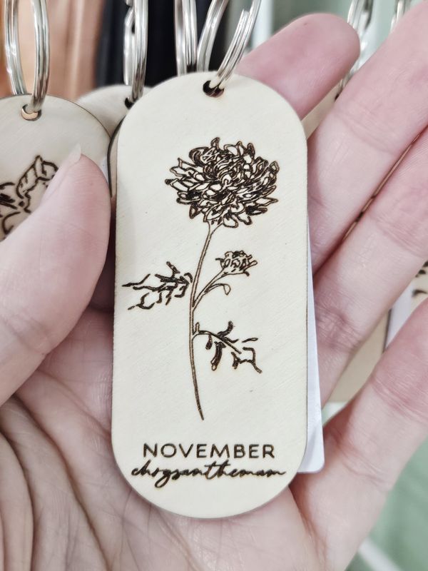 Birth month key chain