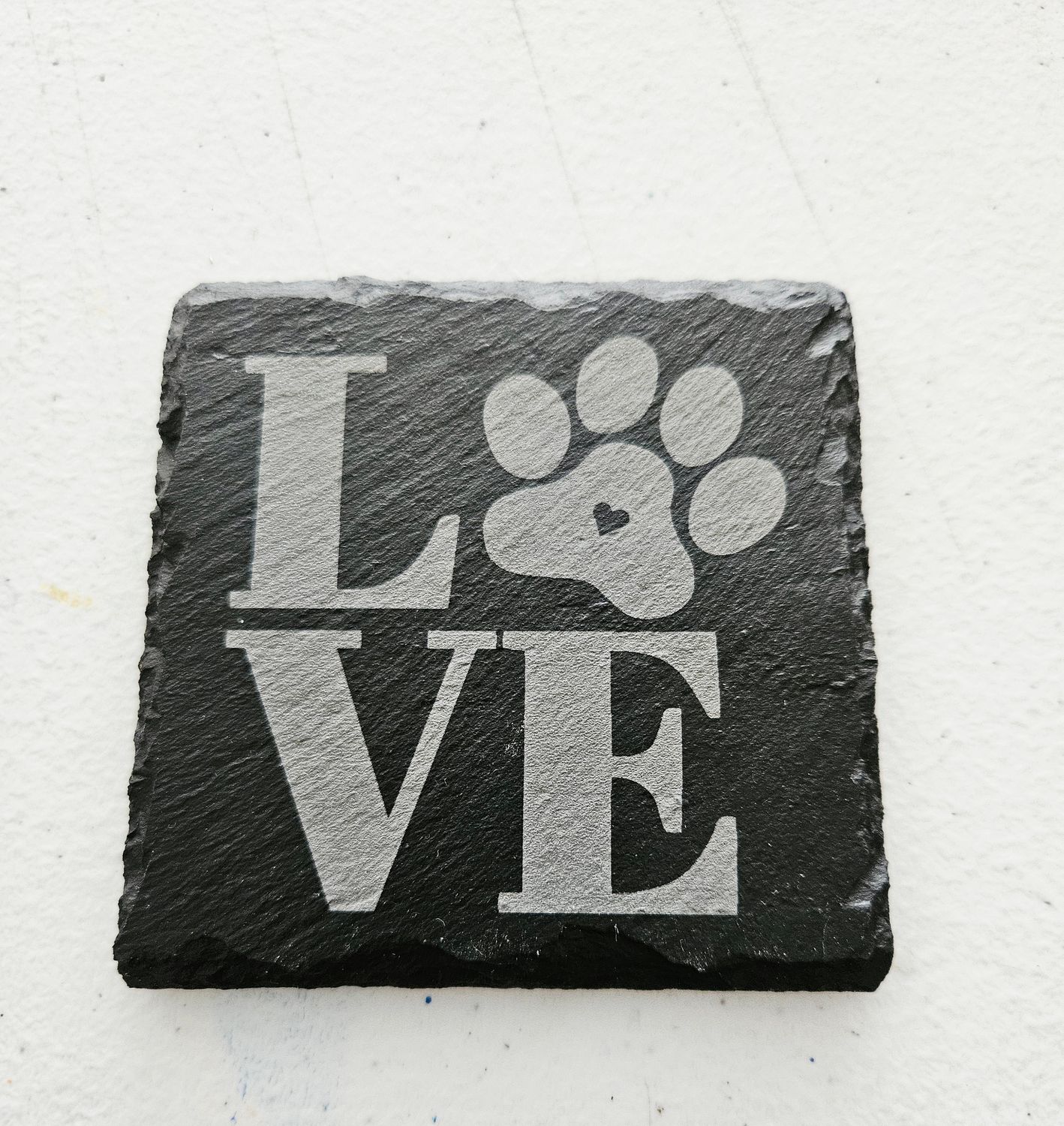 Love paw print slate coaster