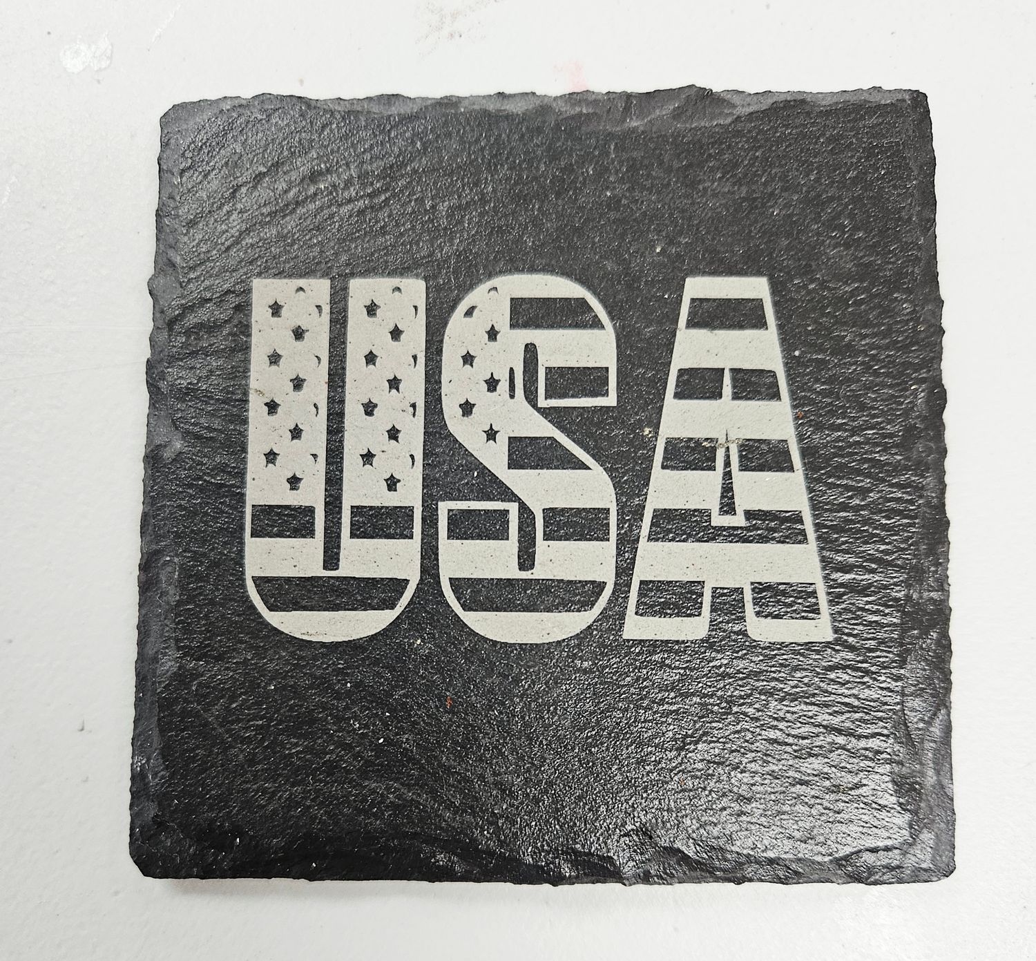 USA engraved slate coaster