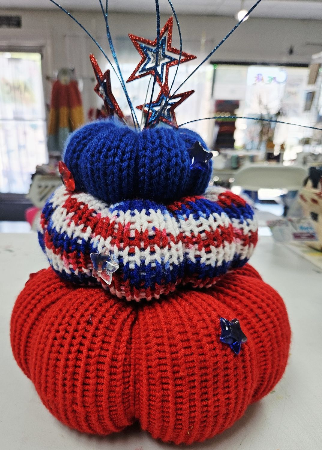 Patriotic pumpkin stack varigated middle