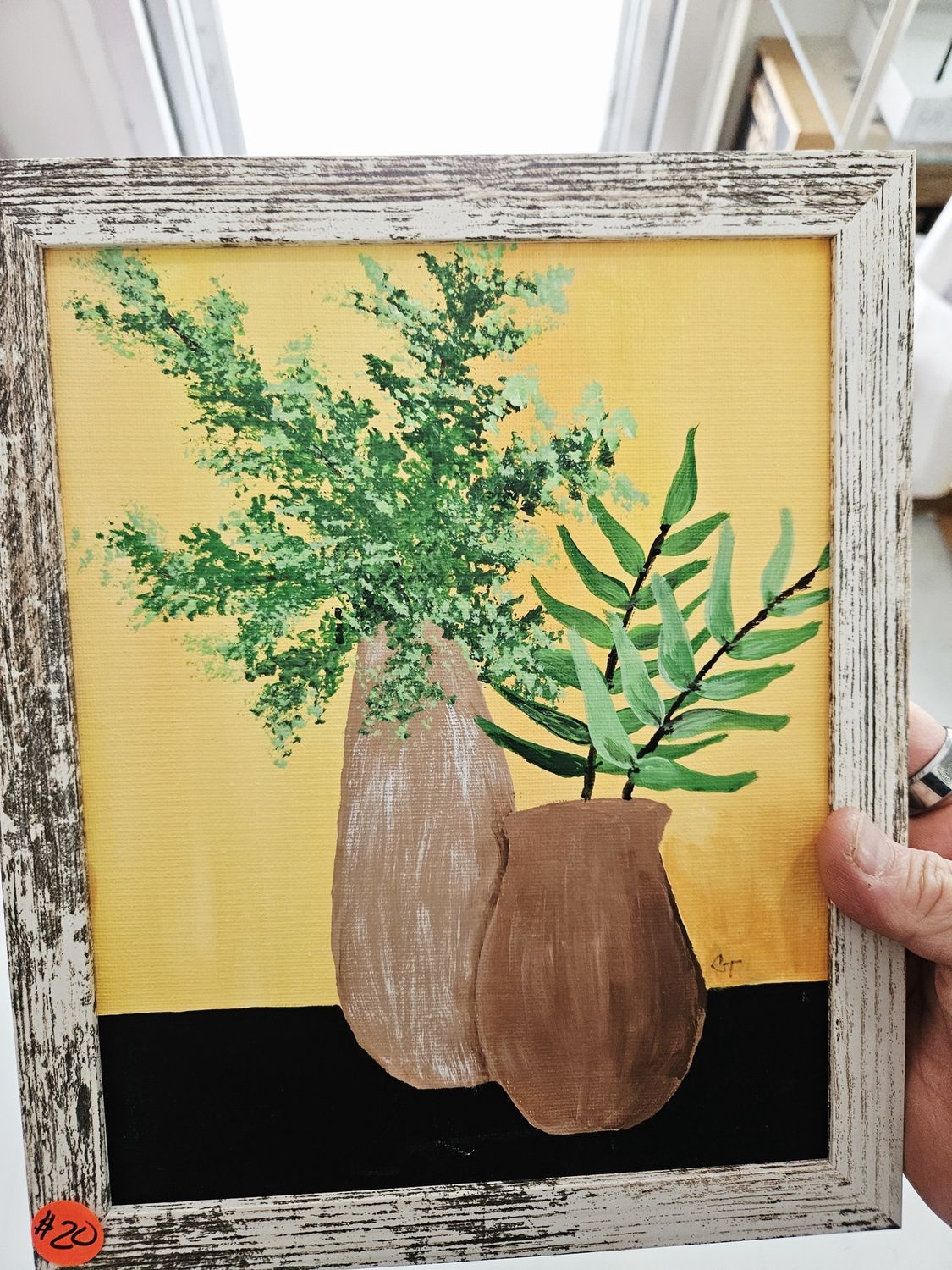 Framed Greenery Arrangement Painting