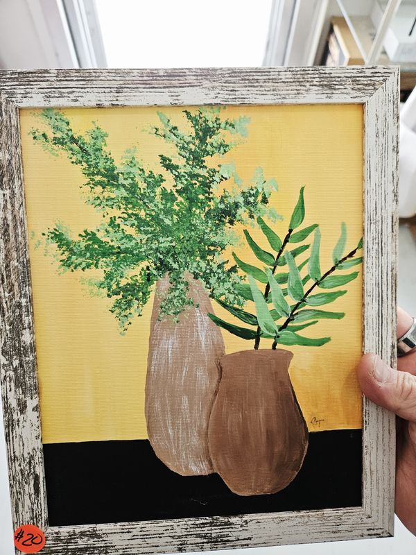 Framed Greenery Arrangement Painting