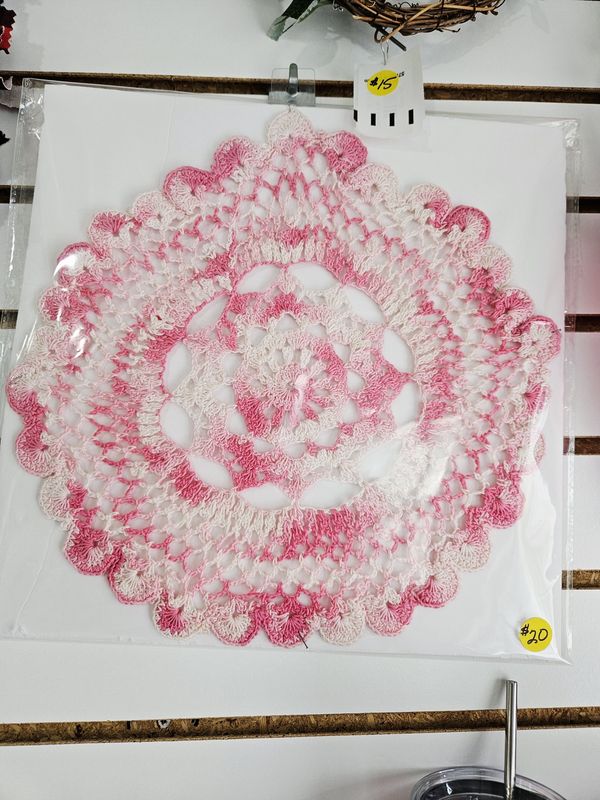 Pink Crochet Doily