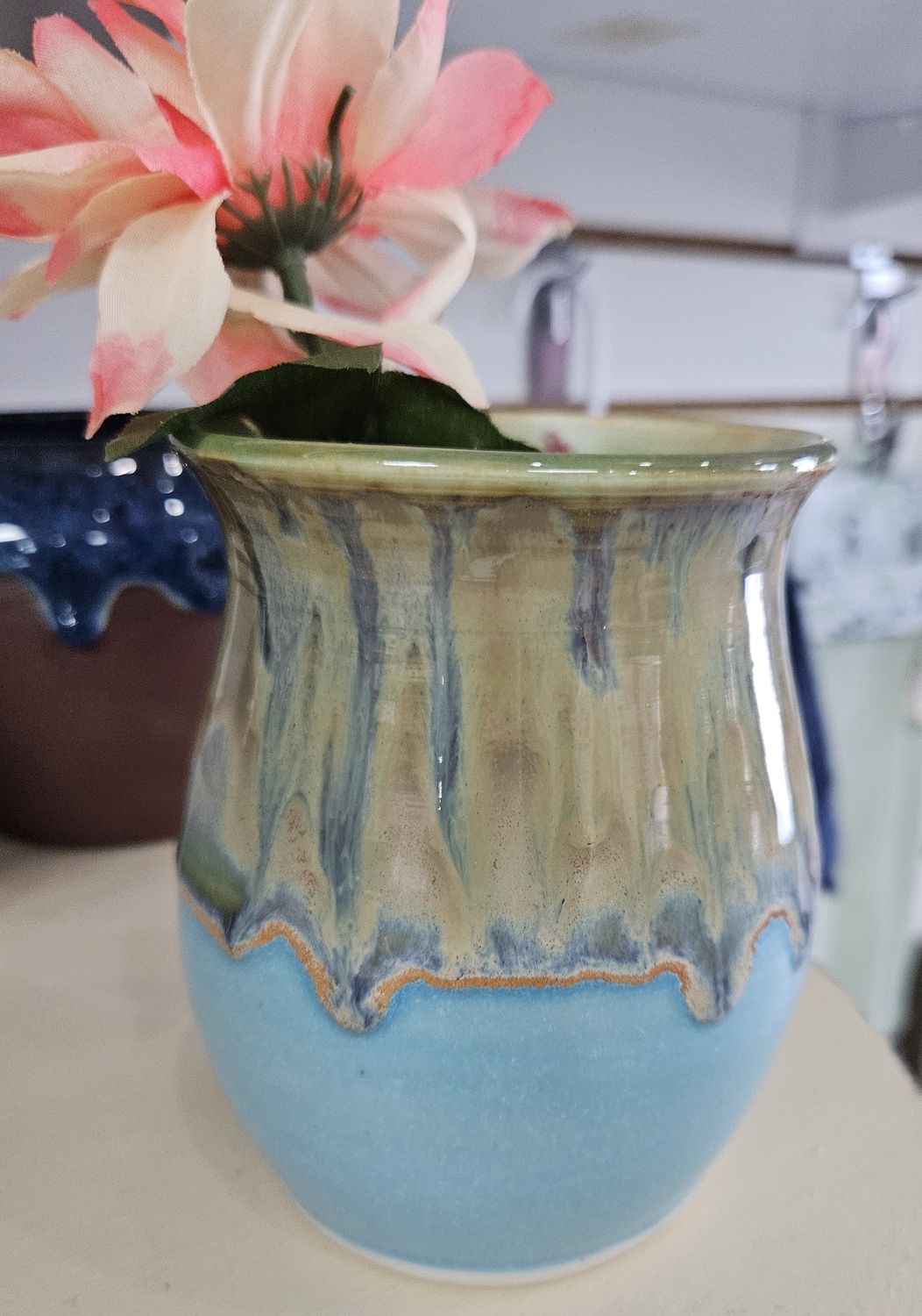 Vase Blue/Green/Brown