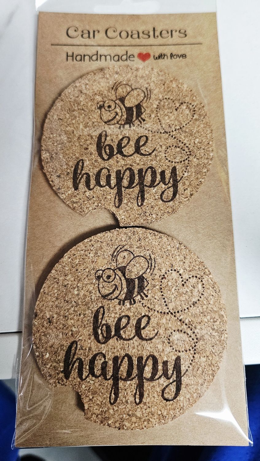 Bee Happy Car coaster