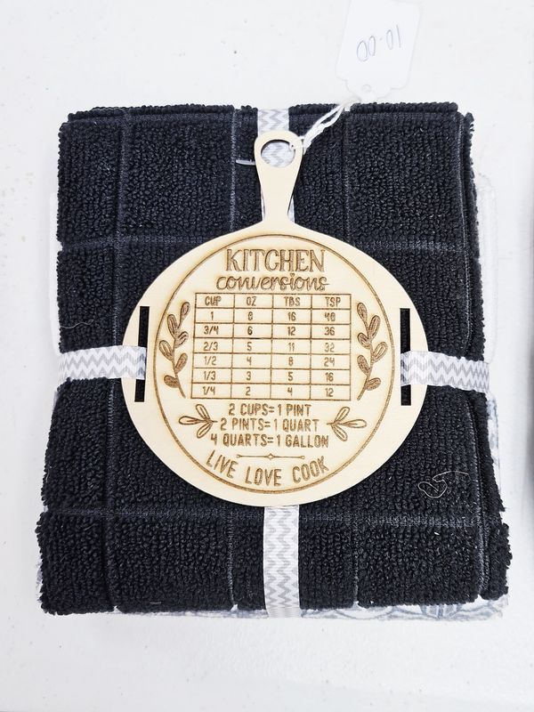 Kitchen Conversions Black/Grey Towel set