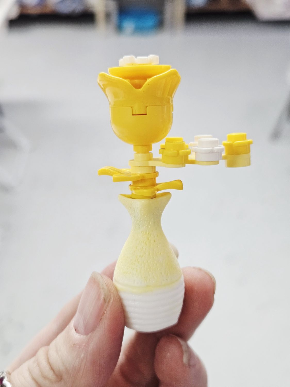 Yellow Single Flower Mini Plant with Yellow Vase